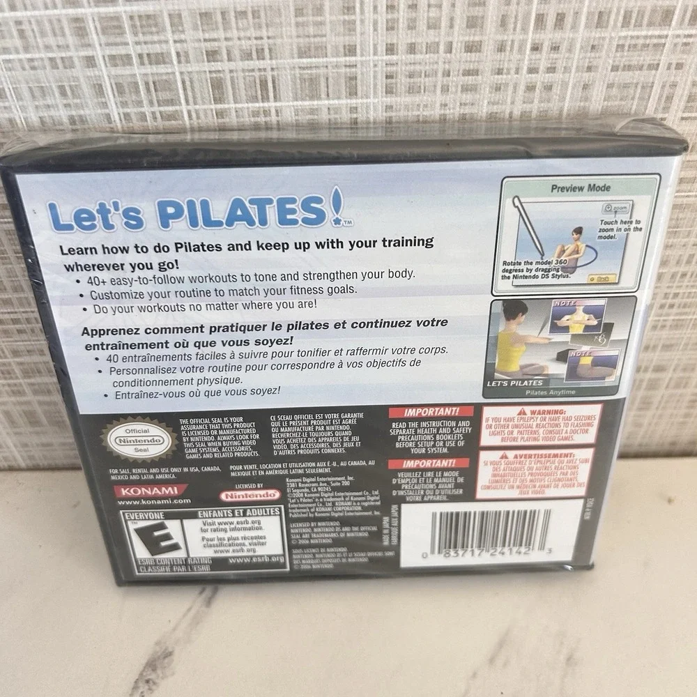 Nintendo DS Let's Pilates Konami Exercise Everyone Game New Factory Sealed UU